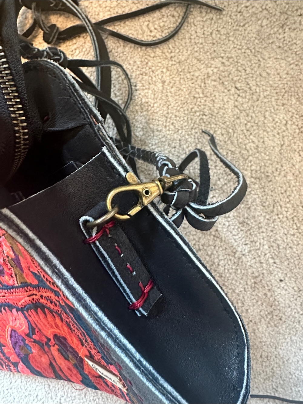 Pranee Pheonix "Hadley" Wristlet in Fire Embroidered Crossbody Bag - Picture 6 of 6